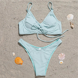 Scoop Neck High Waisted Bikini