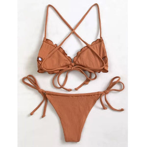 Frilled Edges String Bikini